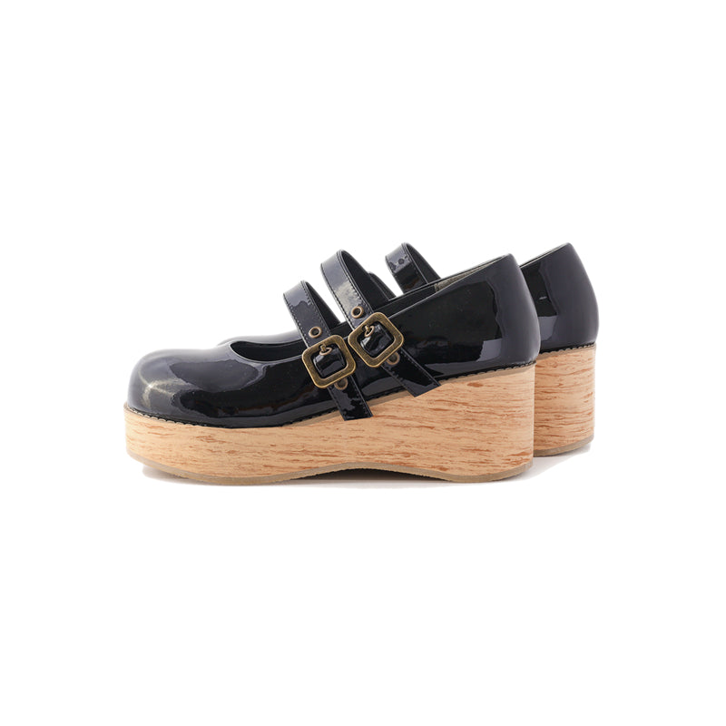 Retro-wooden Bottom Double Button Platforms Multicolor (34 35 36 37 38 39 40 41) 21784:318732 (34 35 36 37 38 39 40 41) 21784:318732