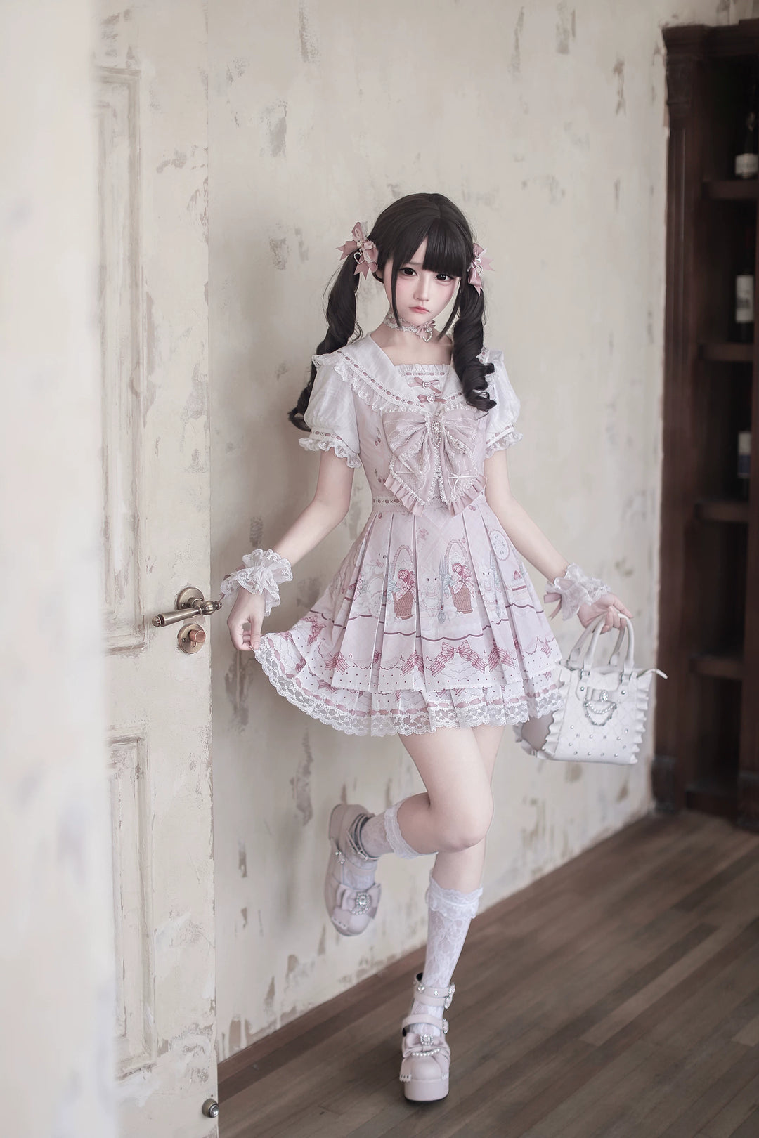 Ryousangata Dress Set, Strawberry & Bunny Print 44948:831264