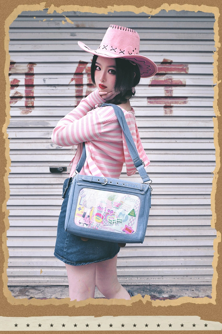 Kawaii Itabag Denim Crossbody Bag Large Capacity Handbag 37050:551684