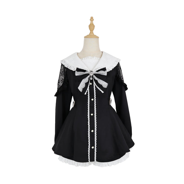 Jirai Kei Dress Set Sailor Collar Long-sleeved Dress 34502:461976