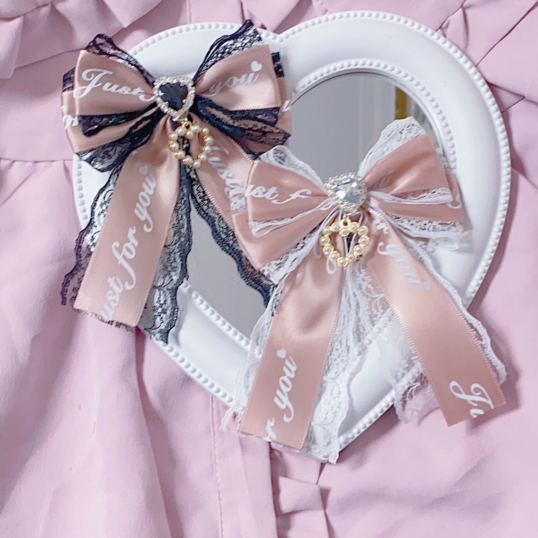 Jirai Kei Hair Clip Ryousangata Ribbon Bow Cute Hair Accessory 29322:355604 (champagne) 29322:355604