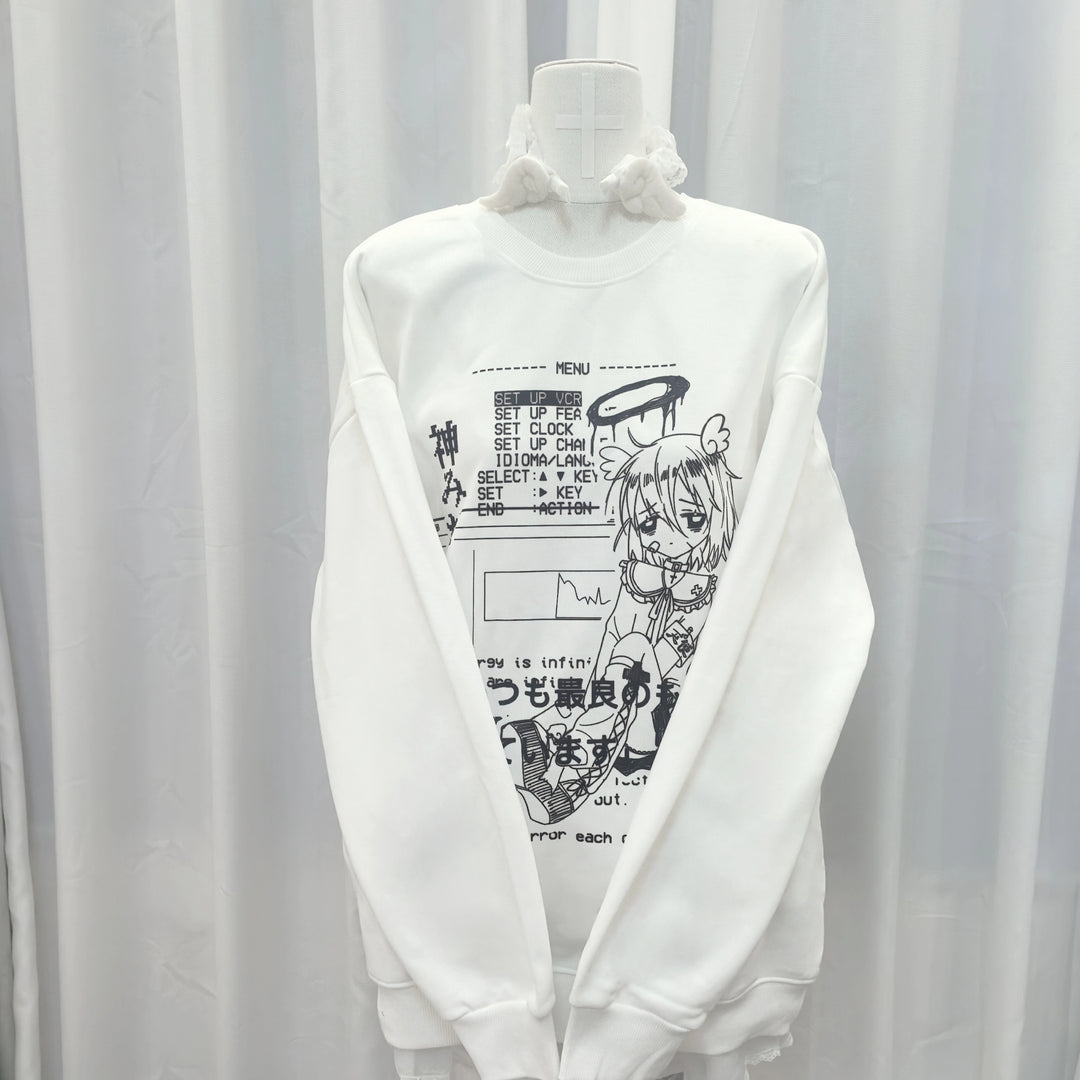 Jirai Kei Sweatshirt Cyber Punk Anime Print Shirt 39744:635370