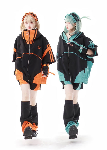 Jirai Kei Outfit Set Short Sleeve Sports Clothing Set 36794:546124