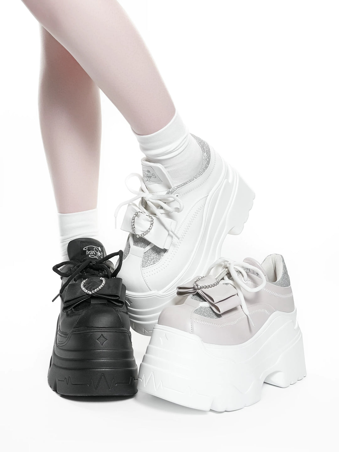 Jirai Kei Platform Shoes, Glitter Upper 45422:847866