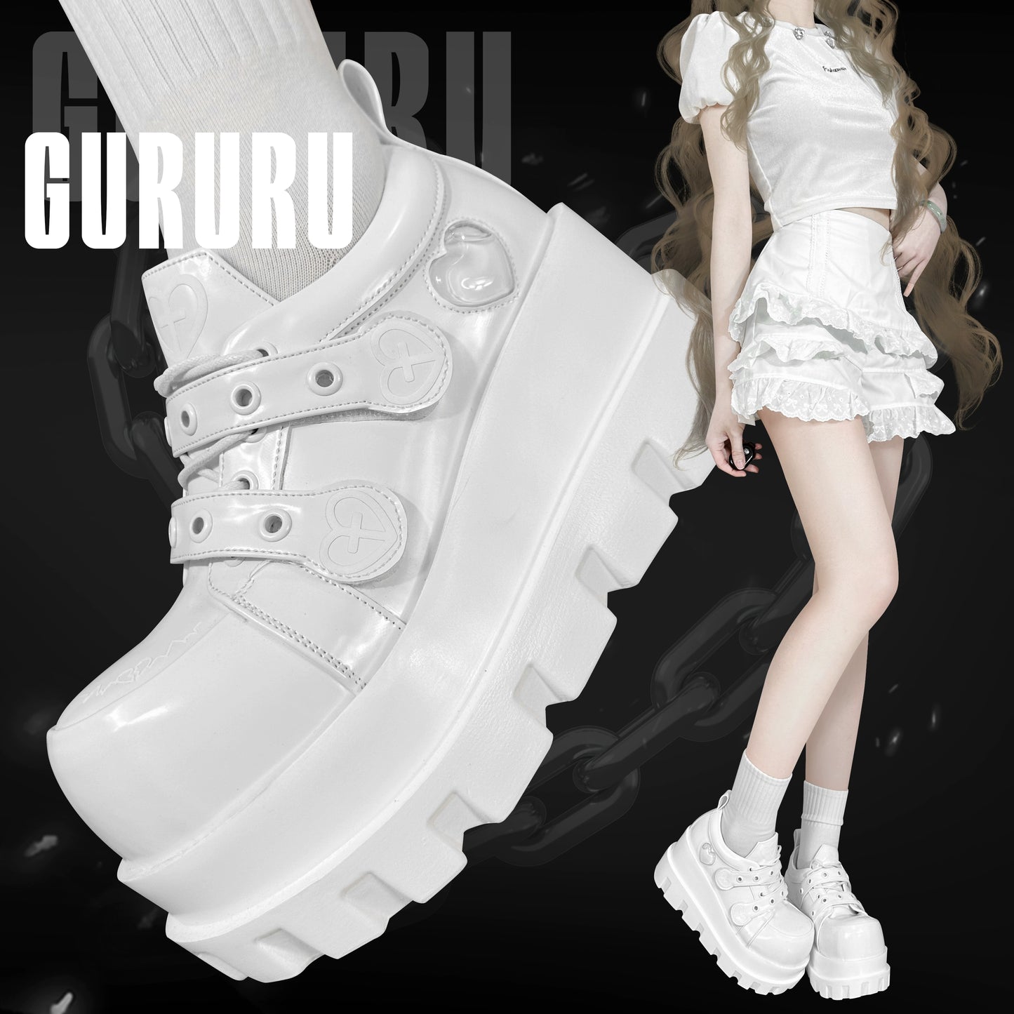 Jirai Kei Punk Fashion Cross Platform Shoes 4Colors 28958:344094