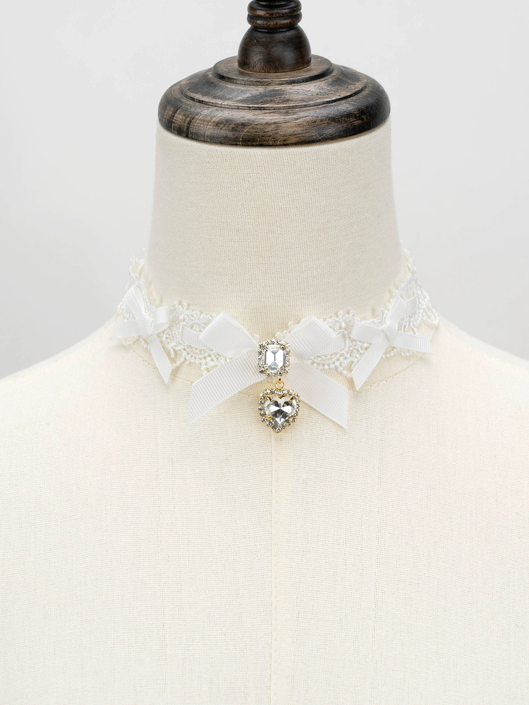 Jirai Kei Necklace Double-layered Pearl Rhinestone Choker 33806:446390