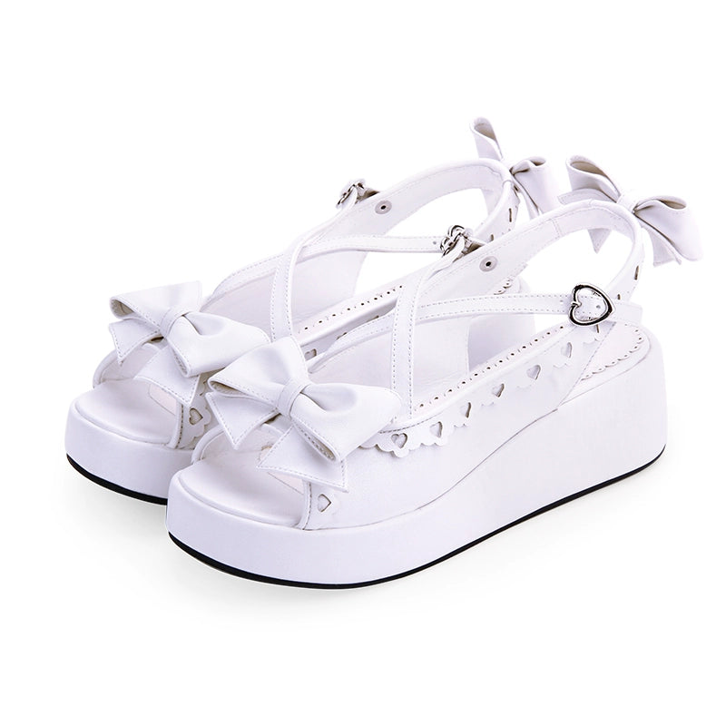 Lolita Shoes Round Toe Open Toe Lace Platform Sandals (33 34 35 36 37 38 39 40 41 42 43 44 45 46 47 / White) 37450:561624 (33 34 35 36 37 38 39 40 41 42 43 44 45 46 47 / White) 37450:561624