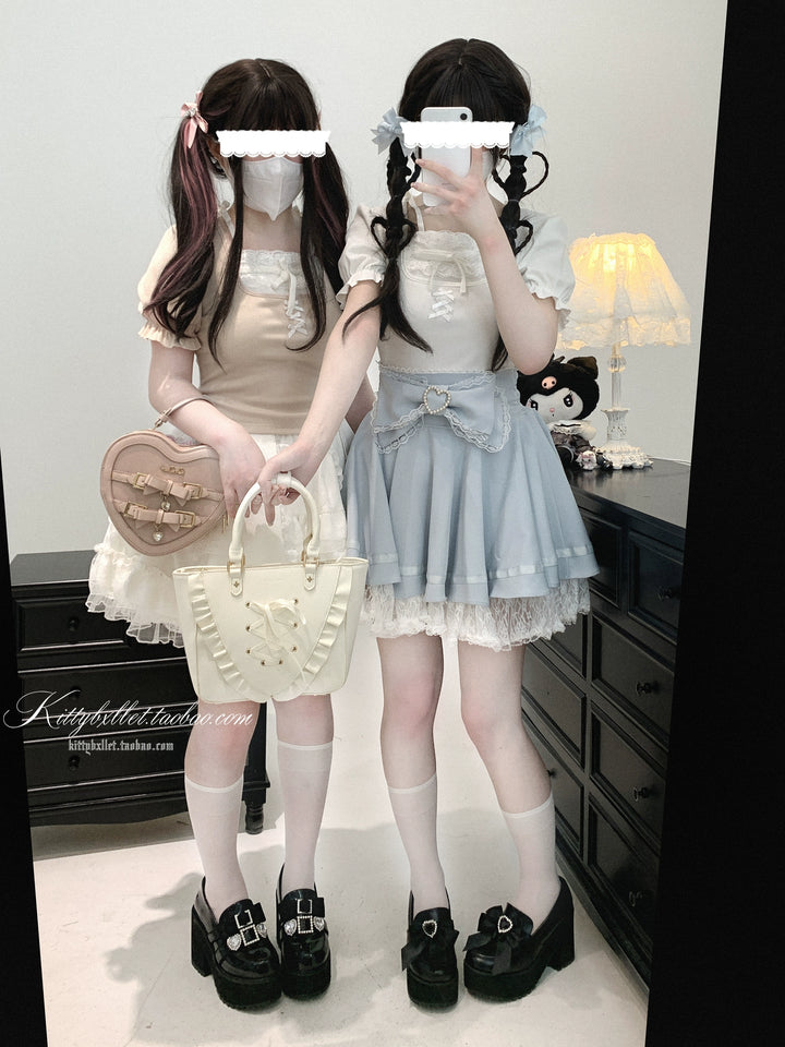 Ryousangata Slim-Fit Top, Puff Short Sleeves 43615:781078