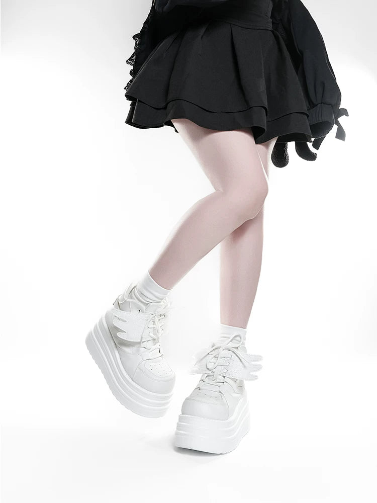 Jirai Kei High-Top Platform Shoes, Detachable Wing Decor 44333:806753