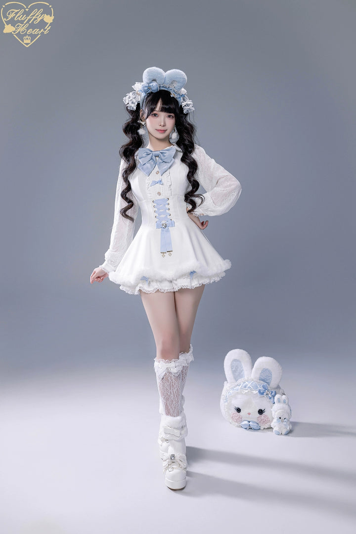 IP Collab Jirai Kei Dress Set, Detachable Fluffy Cape 44146:798041