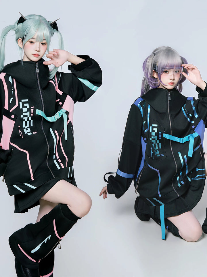 Cyberpunk Fashion, Unisex Jacket and Skort Set 44425:810164