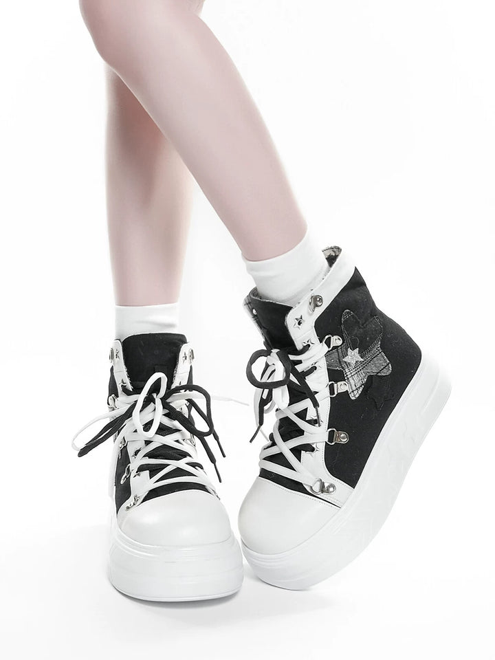 Subculture Platform Canvas Shoes, Foldable Collar 45354:845101