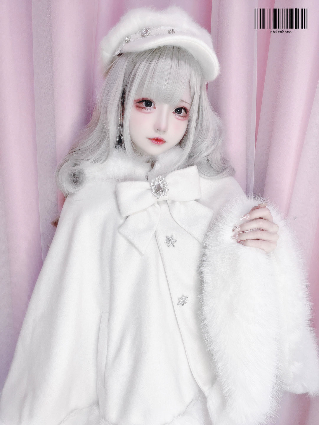 Jirai Kei Coat Cat Ear Hood Coat Winter Wool Cape Jacket 40958:702654