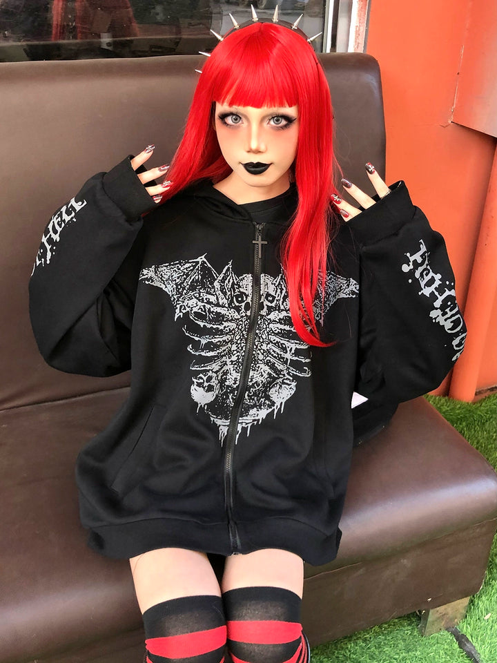 Jirai Kei Jacket Subculture Punk Hoodie Unisex Printed Top 39786:647488