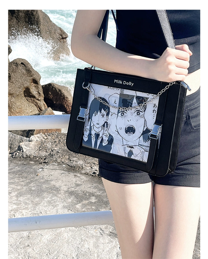 Square Crossbody Itabag, Detachable Chain 43234:779486