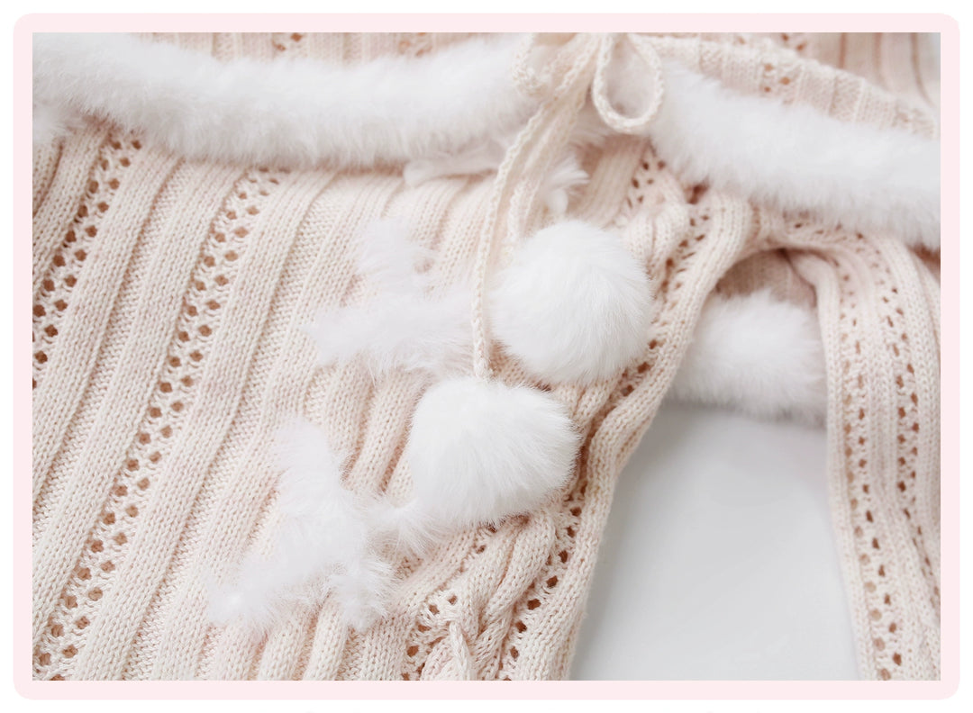 Pink Long Hooded Coat, Off Shoulder Sweater Outfit 44081:794991