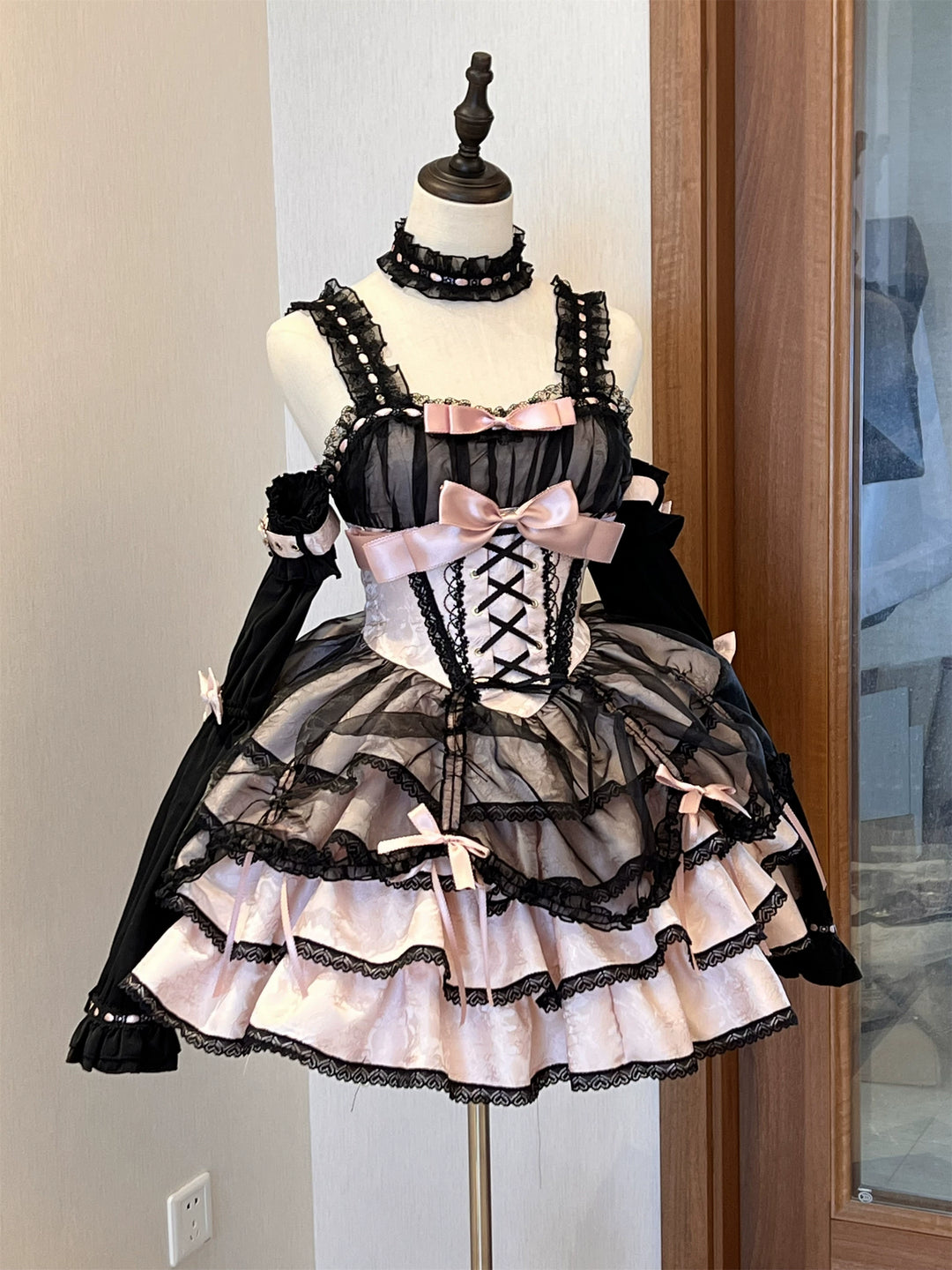 Ballet Lolita Dress Subculture Gyaru Lolita Dress (L M S XL / Black-red) 35312:493046