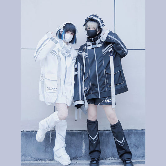 Jirai Kei Coat Punk Sportswear Functional Windbreaker Sets 35440:493400