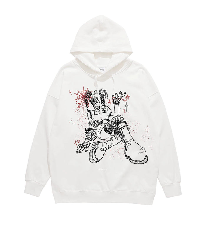 Yami Kawaii White Black Unisex Hoodie Oversize (2XL 3XL L M S XL) 29236:341348 (2XL 3XL L M S XL) 29236:341348