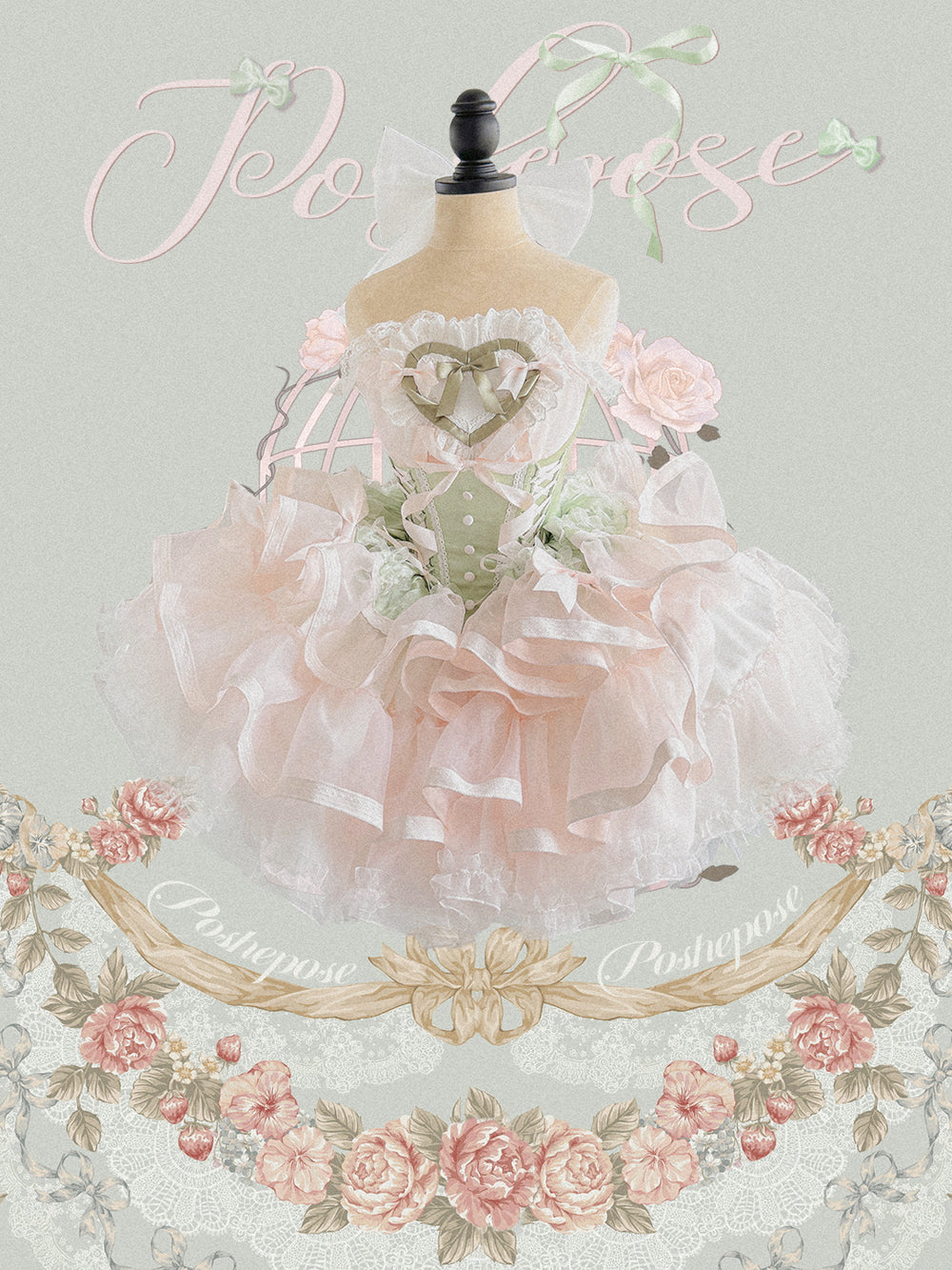 Short Prom Princess Dress with Sweet Heart-Shaped Bow (L M S XS) 42420:742775