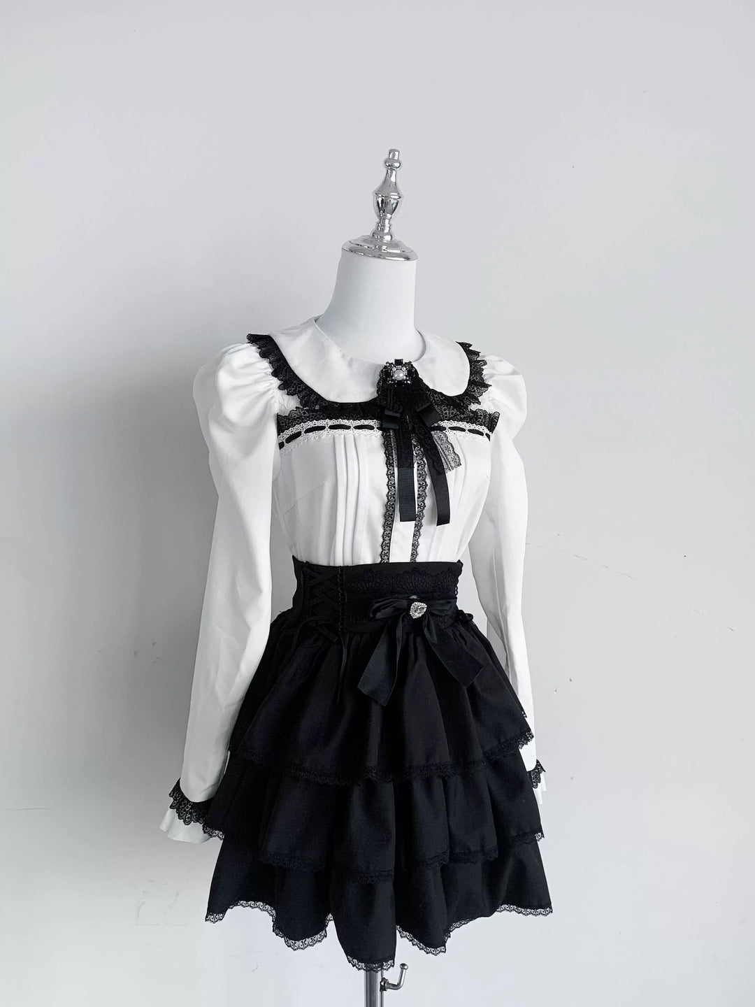 Jirai Kei Peter Pan Collar Blouse & Skirt Set 45007:834502