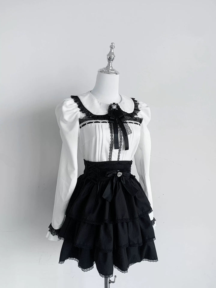 Jirai Kei Peter Pan Collar Blouse & Skirt Set 45007:834502