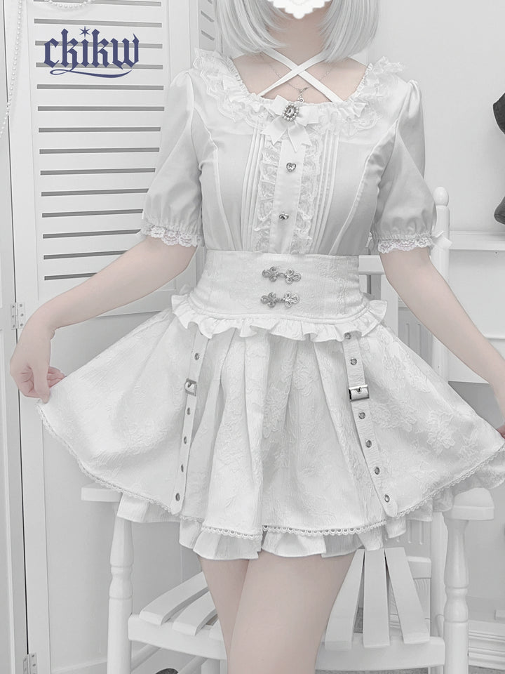Chinese-style Subculture Dark Patterned Skirt (L M S) 43609:780882