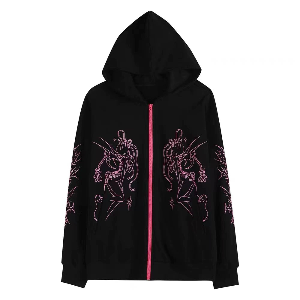 Jirai Kei Hoodie Gyaru Fashion Oversized Hoodie 34488:483794