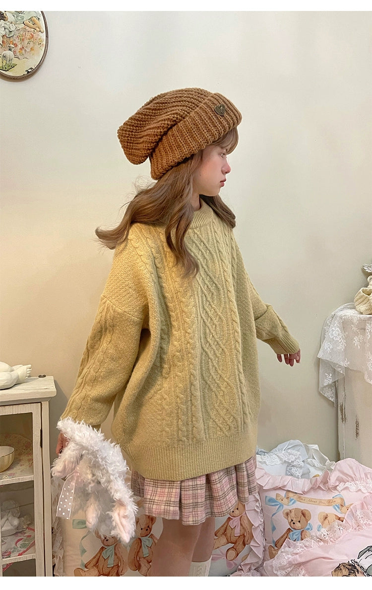 Warm Knitted Hat Thick Woolen Cap Winter Cold Hat 39338:620420