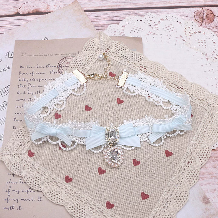 Ryousangata Heart Rhinestones Necklaces and Wrist Pieces 45072:838575