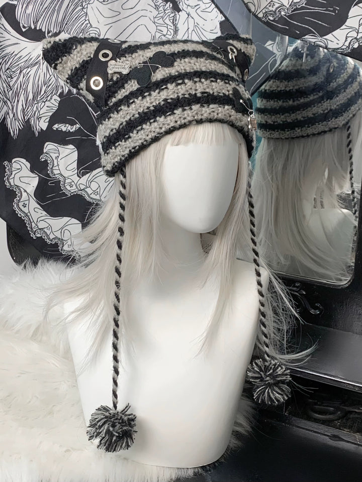 Jirai Kei Hat Cat Ear Winter Hat Subculture Knitted Hat 40308:663336