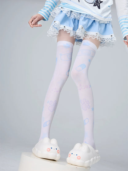 Jirai Kei Socks Over-the-Knee Socks Velvet High Tube Socks 36524:535706