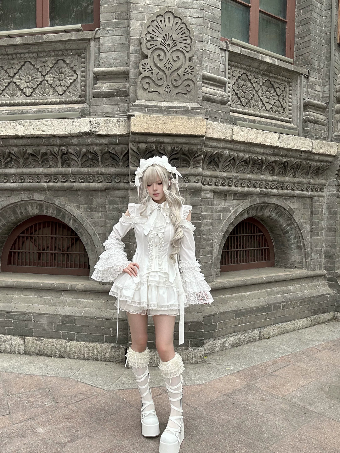 Subculture Hime Sleeve Blouse, Lace Skirt Set 45625:858372
