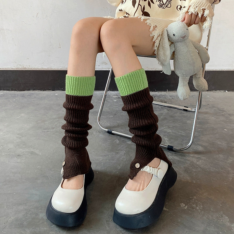 Knitted Splice Women Leg Covers Autumn Winter Socks 28976:358688 28976:358688