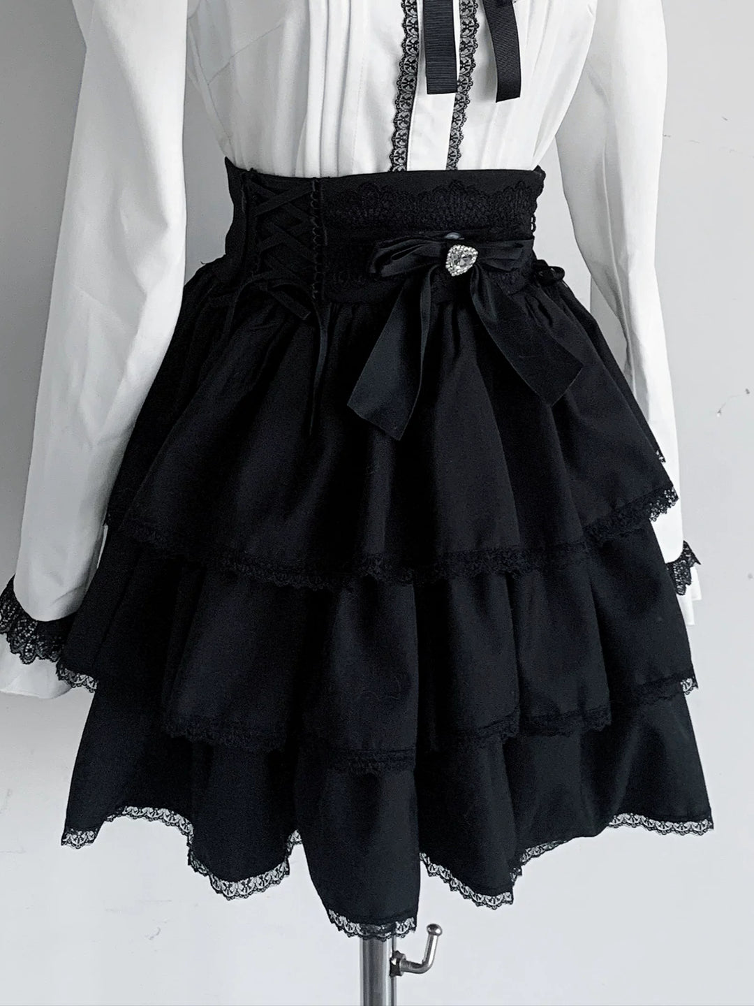 Jirai Kei Peter Pan Collar Blouse & Skirt Set (L M S XL) 45007:834506