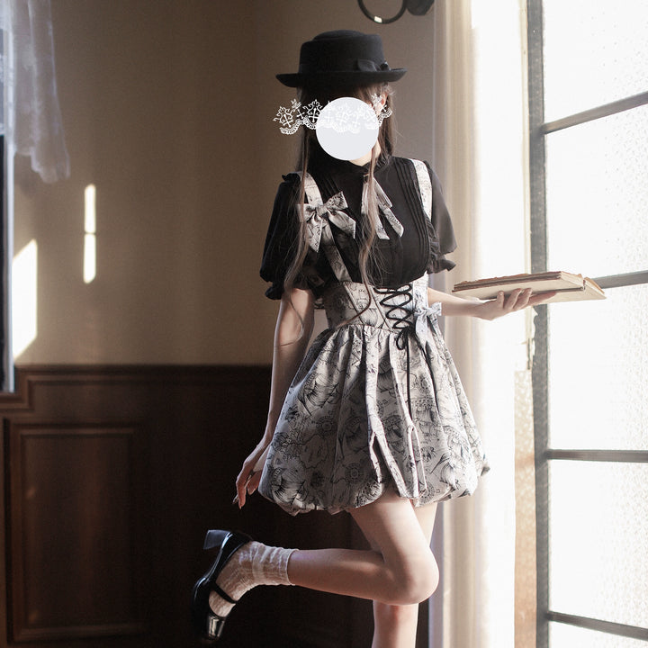 Classic Lolita Bust-supporting Bud Skirt & Solid Shirt & Bow 42921:757828