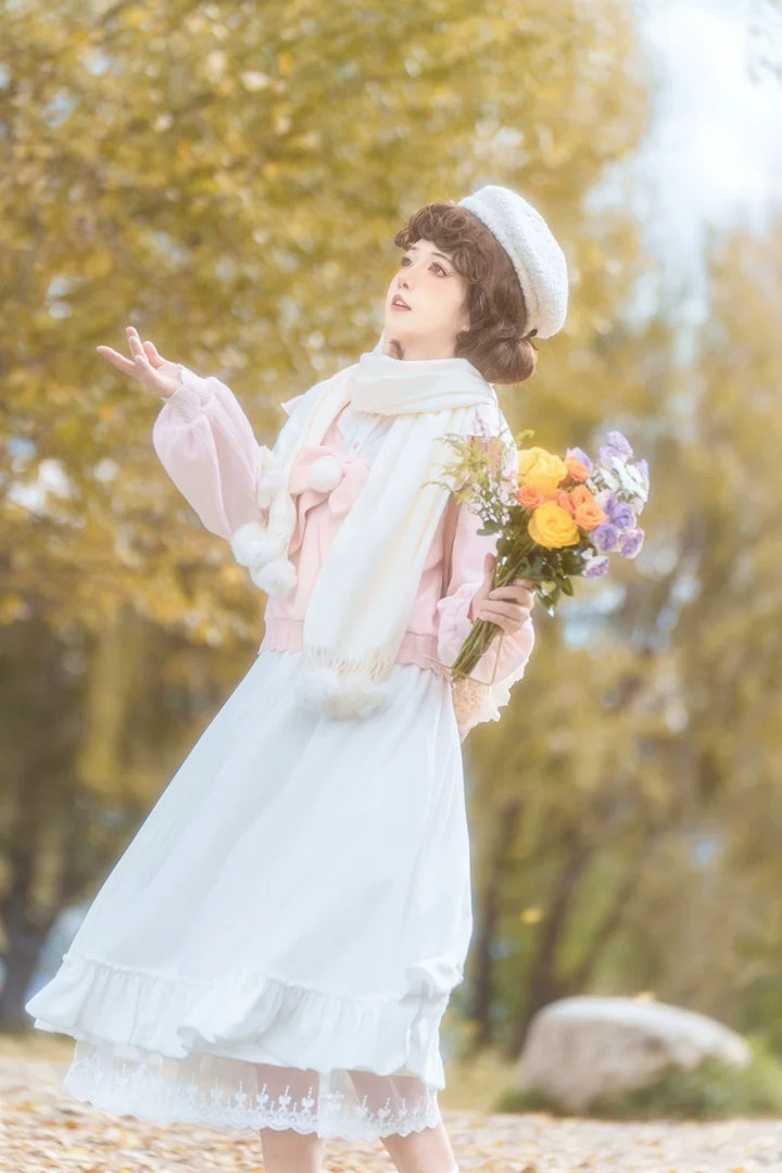 Sweet Pink Sweater Outfit, Skirt and Pants Available 44756:826897