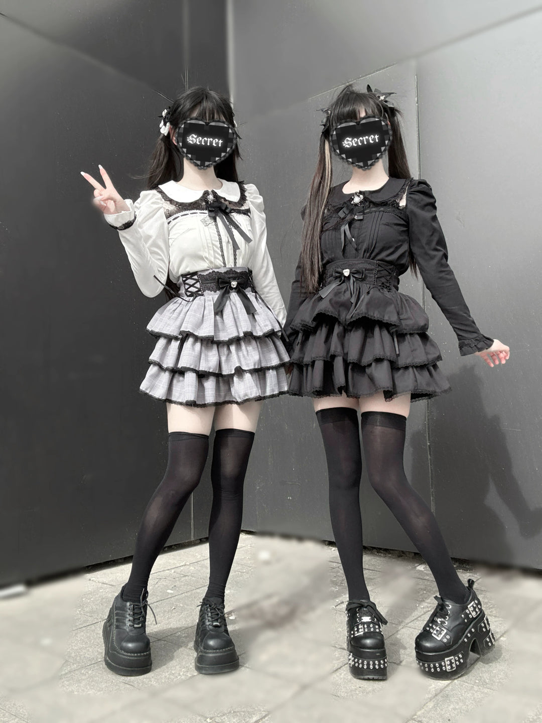 Jirai Kei Peter Pan Collar Blouse & Skirt Set 45007:834498