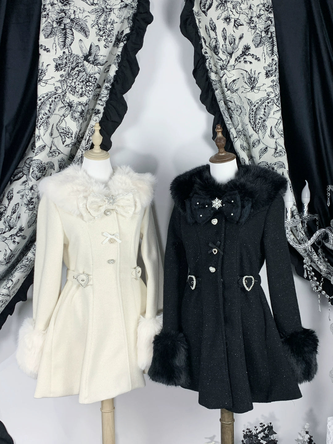 Ryousangata Winter Coat, Detachable Faux Fur Trim 43939:792418