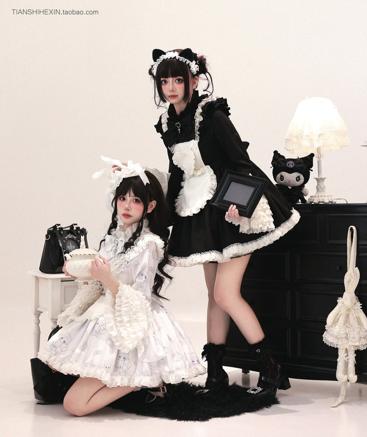 Maid-Inspired Dress Outfit, Detachable Apron 44427:807842