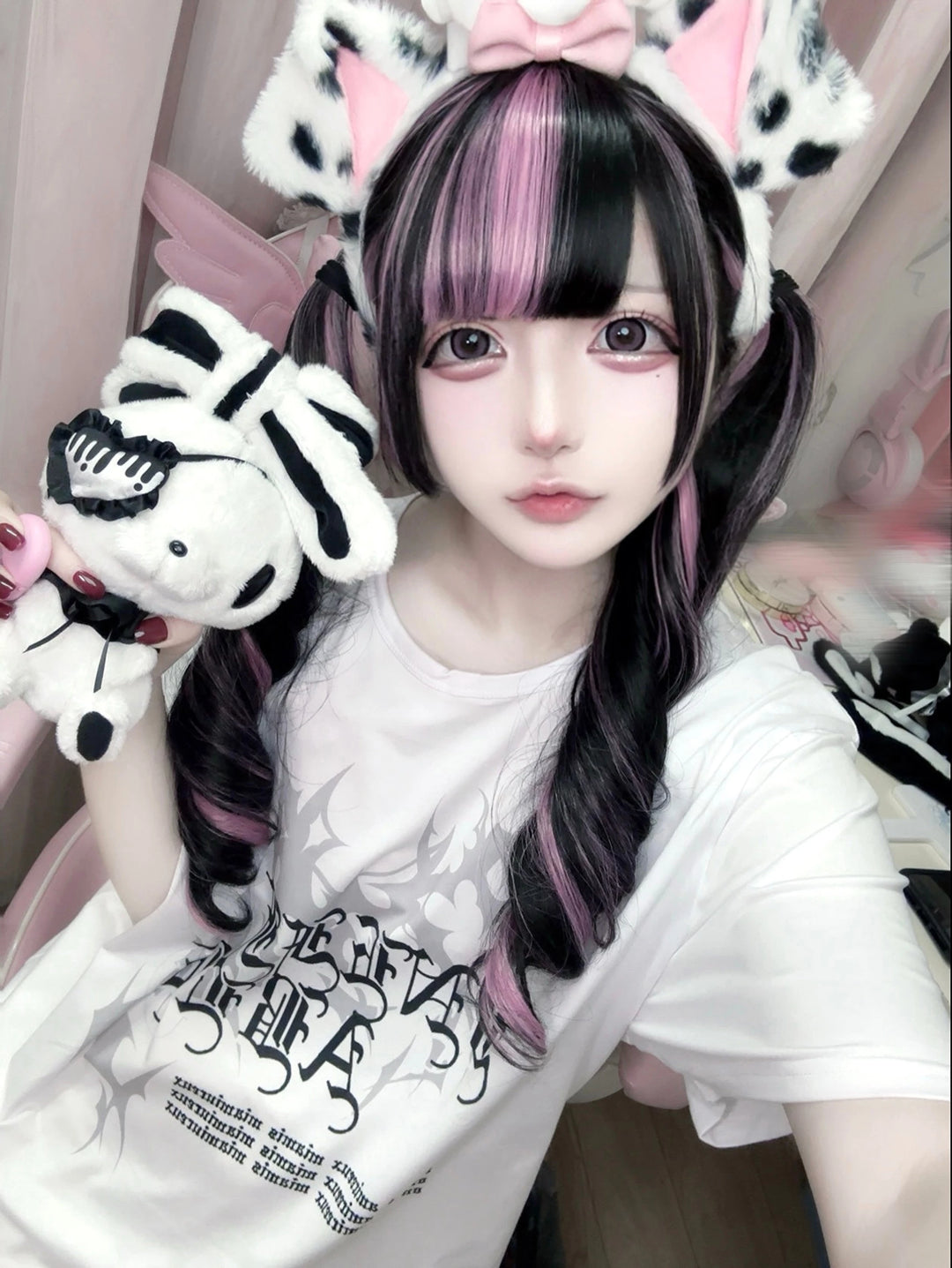 Subculture Oversized T-shirt, Printed Gothic Words 45015:838782