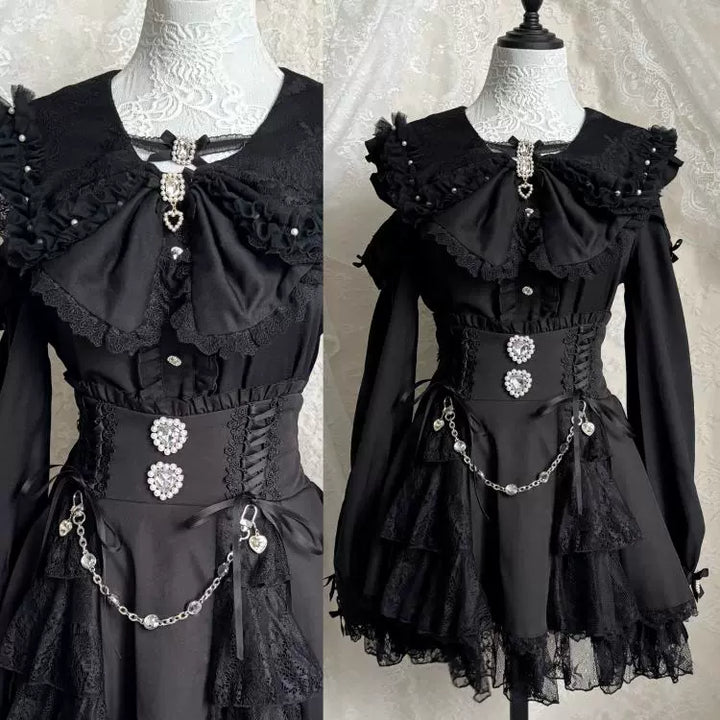 Jirai Kei Bunny Ear Blouse, Ruffles and Lace 43937:791908