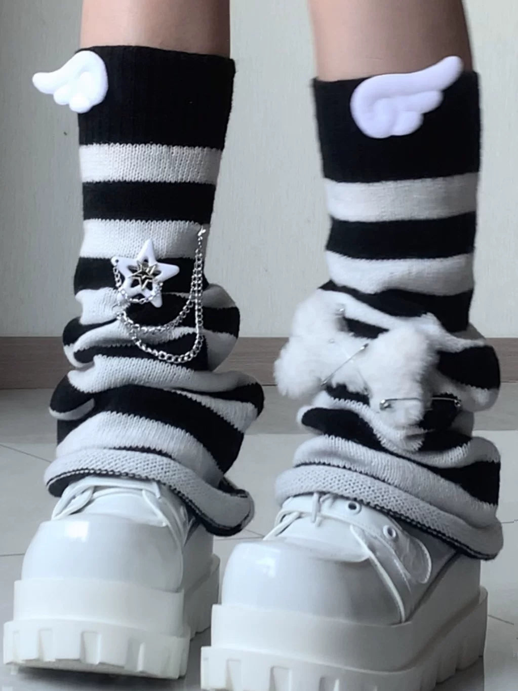 Ryousangata Striped Leg Warmers, Multiple Styles 45464:849363