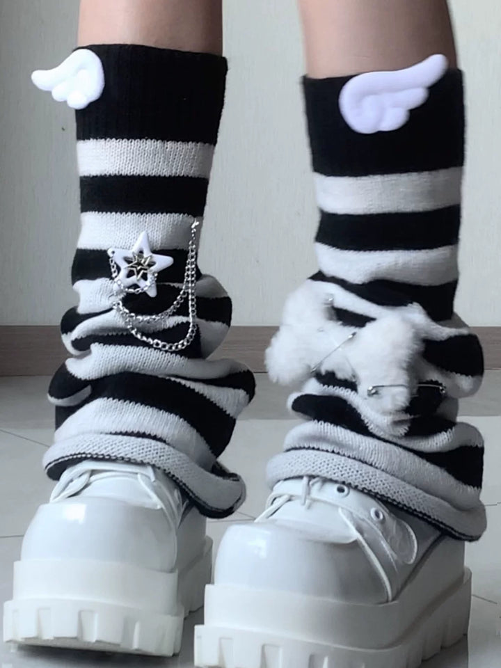 Ryousangata Striped Leg Warmers, Multiple Styles 45464:849363