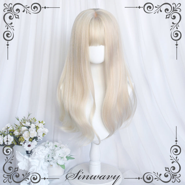 Kawaii Cream Beige Long Curly Wig 21876:315274 21876:315274