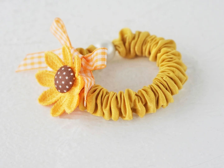 Japanese Hair Tie Handmade Sunflower Bow Scrunchy 28944:332920 28944:332920