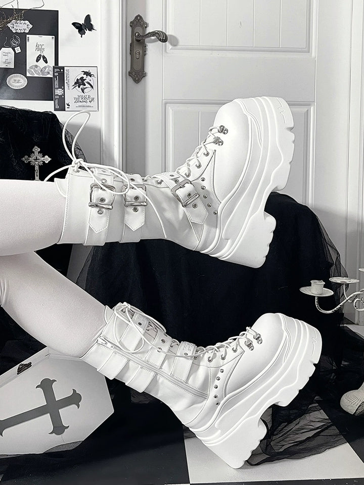 Sub-culture Mid-calf Length Boots, Platform Sole 44065:795644