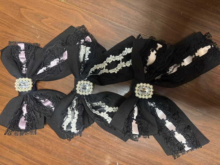 Jirai Kei Long Sleeve Blouse, Black Suspender Skirt 44031:803506