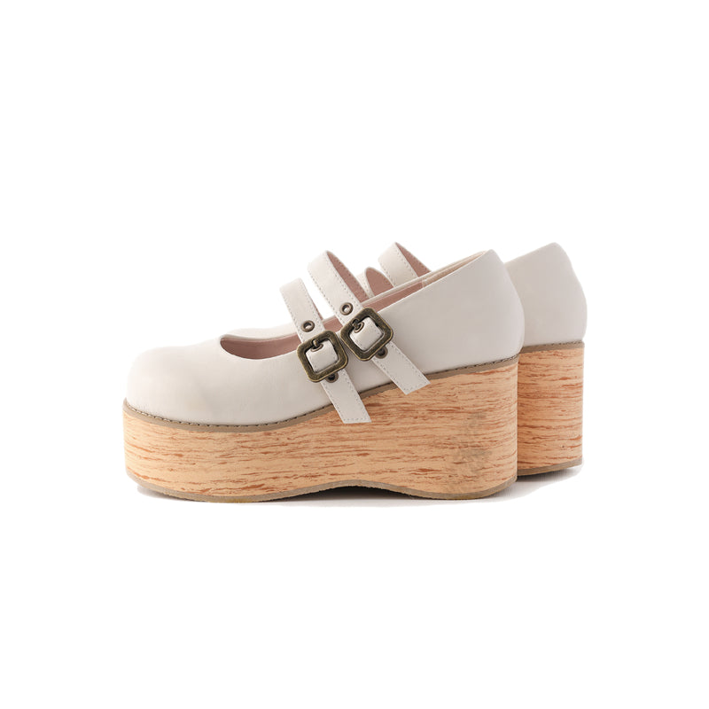 Retro-wooden Bottom Double Button Platforms Multicolor (34 35 36 37 38 39 40 41) 21784:318730 (34 35 36 37 38 39 40 41) 21784:318730