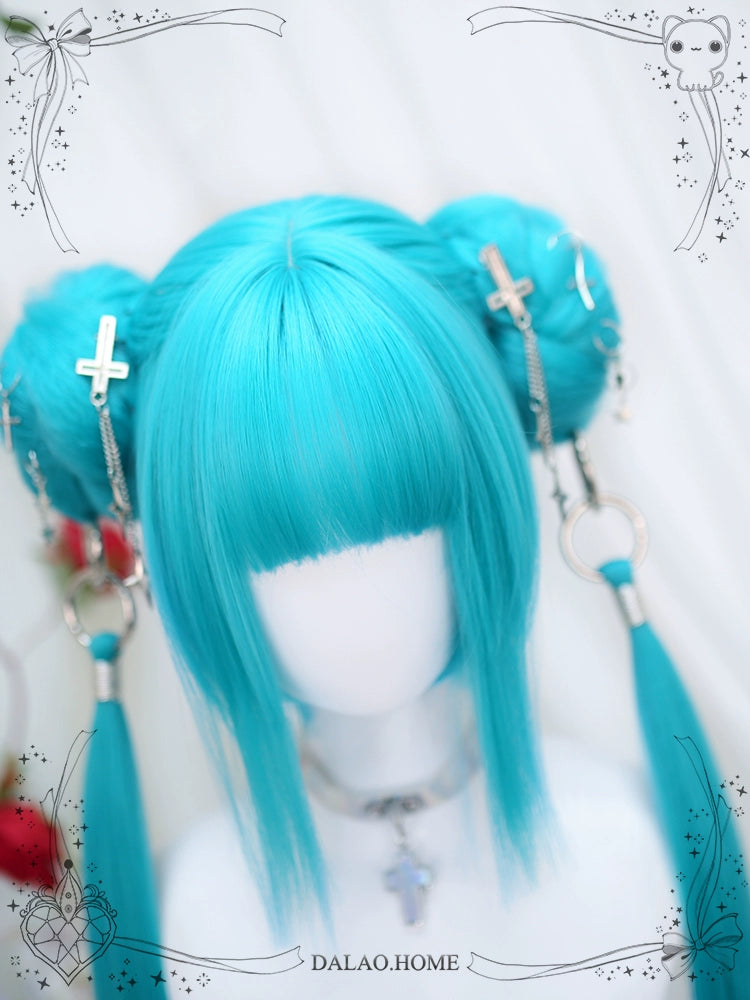 Lolita Wig Anime Wig Short Straight Hairpiece With Natural Ponytail 35882:505836 35882:505836